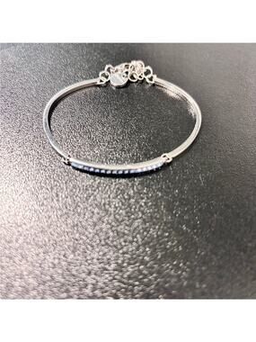 Chic Silver Bracelet with Sky Blue Dazzling Accents - never worn